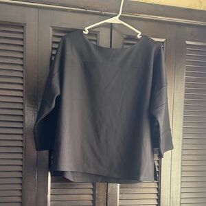 Women's Black Relaxed Boxy Tunic Top